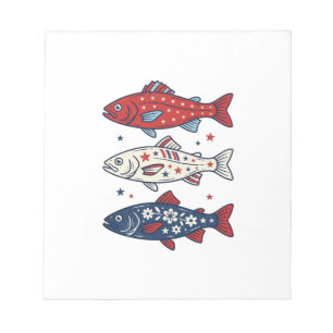 Bloc-note Chemise à motif de trois poissons vintage patrioti