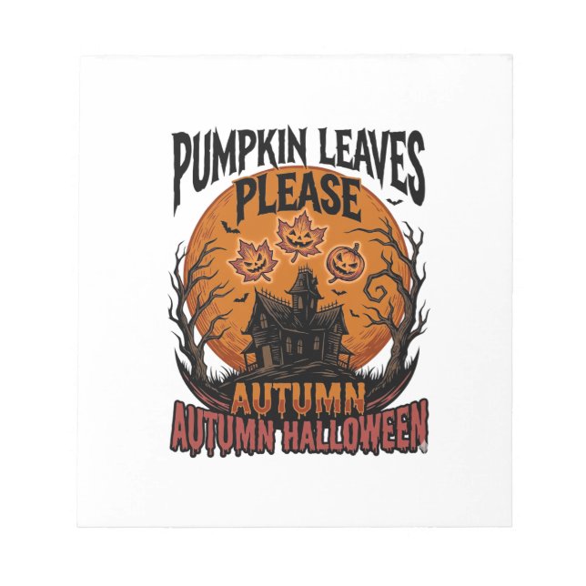 Bloc-note Chemise Automnale Citrouille Avec Feuilles De Tomb (Devant)