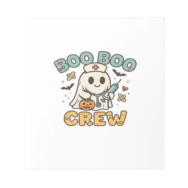 Bloc-note Chemise Boo Boo Crew � Infirmière Halloween Fantôm (Devant)