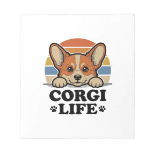 Bloc-note Chemise Corgi Life Gravure Vintage Art Amoureux de