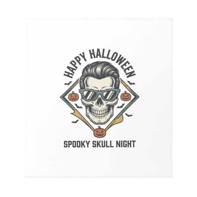 Bloc-note Chemise crâne Halloween Gravure vintage Graphique_ (Devant)
