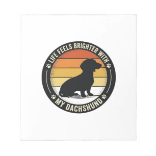 Bloc-note Chemise Dachshund Sunset Design Vintage Amoureux d