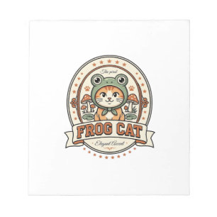 Bloc-note Chemise d'art vectoriel vintage Frog Cat Frogcore