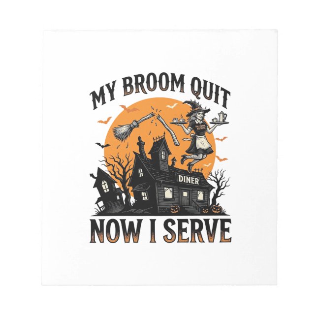 Bloc-note Chemise d'attendant d'Halloween Balai Cassa Humour (Devant)