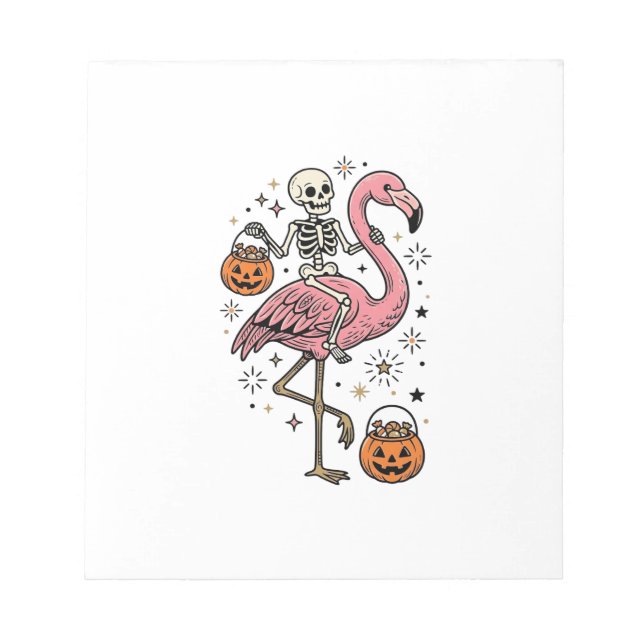 Bloc-note Chemise de bonbons d'Halloween de flamant rose che (Devant)