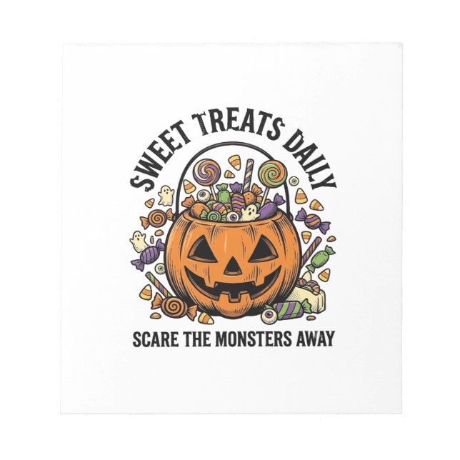 Bloc-note Chemise de bonbons Halloween Dessin de monstre mig (Devant)