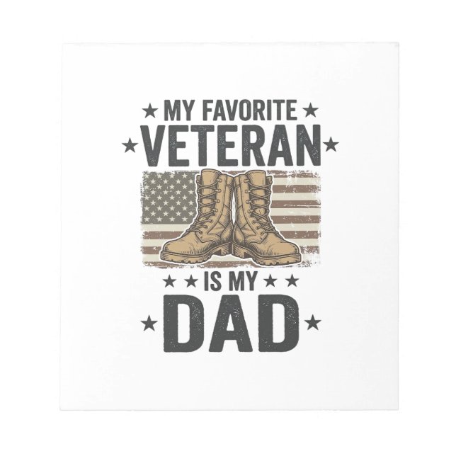 Bloc-note Chemise de bottes de combat patriotique pour papa  (Devant)