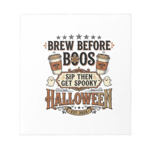 Bloc-note Chemise de café Halloween Brassez avant les fantôm