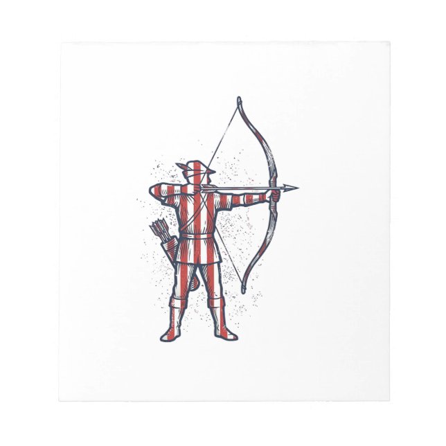Bloc-note Chemise de chasse à l'arc de drapeau américain Vin (Devant)