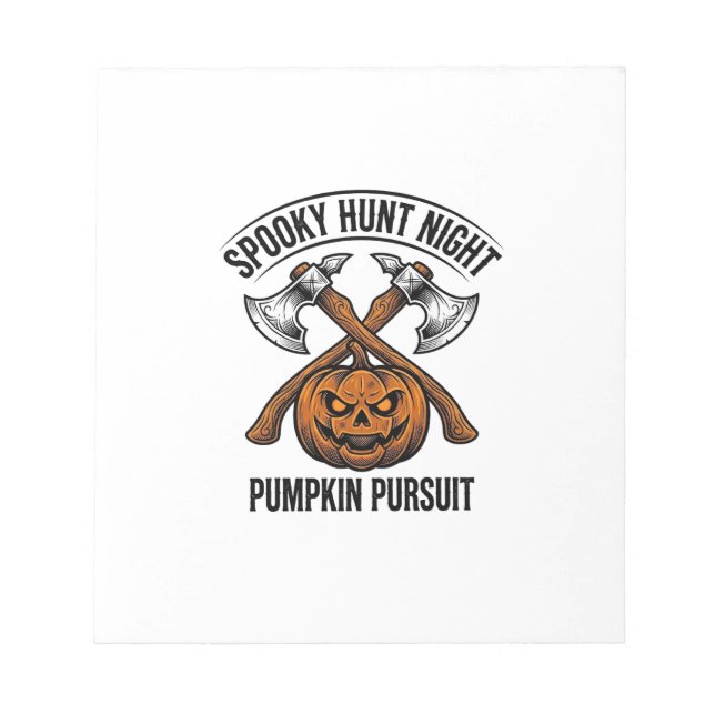 Bloc-note Chemise de chasse Halloween avec haches de citroui (Devant)