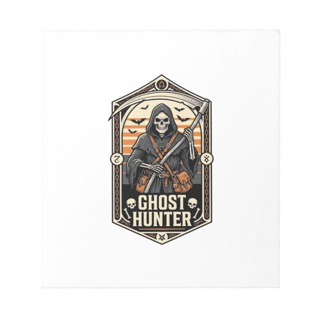 Bloc-note Chemise de chasseur de fantômes design de Reaper v (Devant)