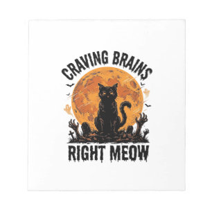 Bloc-note Chemise de chat zombie Halloween gravure vintage A