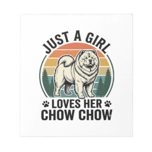 Bloc-note Chemise de chien Chow Chow Fille vintage amoureuse