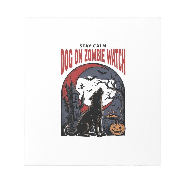 Bloc-note Chemise de chien Halloween modèle patrouille zombi (Devant)