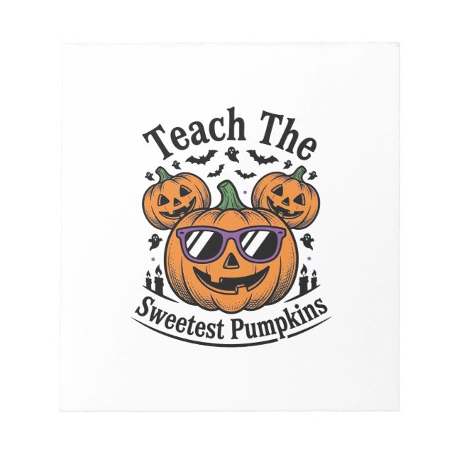 Bloc-note Chemise de citrouille de professeur Mignon Hallowe (Devant)
