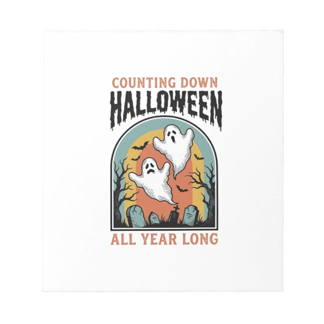 Bloc-note Chemise de compte à rebours d'Halloween Graphique  (Devant)