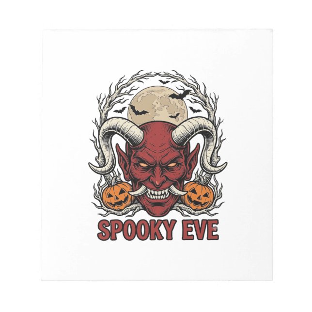 Bloc-note Chemise de démon Halloween avec citrouille de grav (Devant)