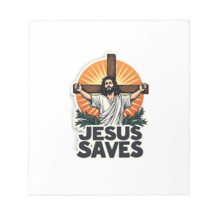 Bloc-note Chemise de foi avec gravure vintage Jésus Sauve (1