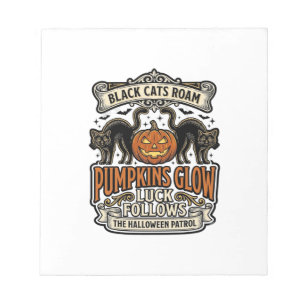 Bloc-note Chemise de garde de sécurité Halloween avec chats