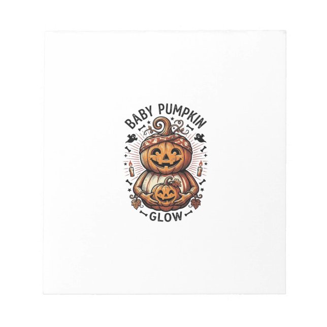 Bloc-note Chemise de grossesse citrouille vintage Halloween  (Devant)