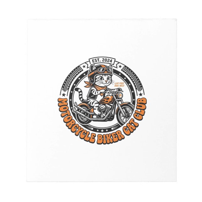 Bloc-note Chemise de l'amant de chat de motard - Motocy (Devant)