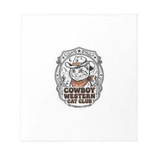 Bloc-note Chemise de l'amant de chat occidental Cowboy - Cow