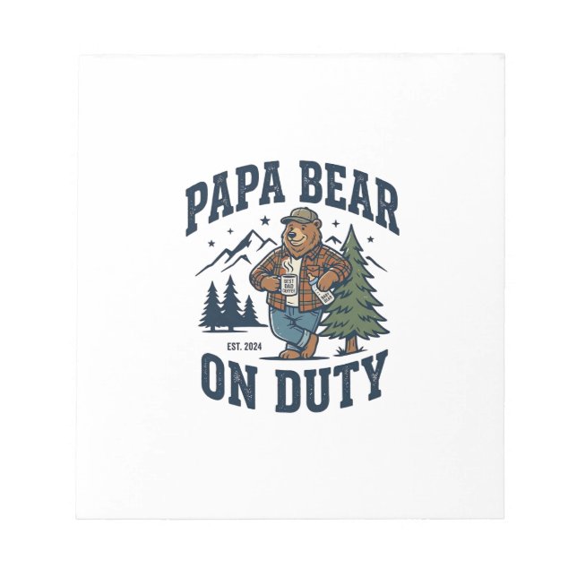 Bloc-note Chemise de papa ours en service pour la fête des p (Devant)