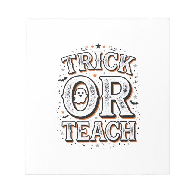 Bloc-note Chemise de professeur Halloween Trick Or Teach vin (Devant)