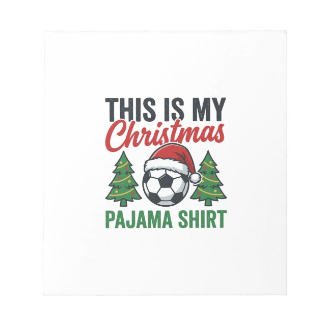 Bloc-note Chemise de pyjama de Noël de football (Devant)