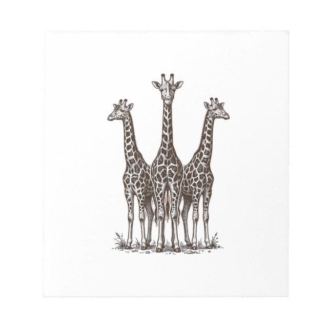 Bloc-note Chemise de safari avec gravure de girafe au couche (Devant)