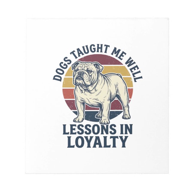 Bloc-note Chemise de sagesse canine Graphique de leçon de bo (Devant)