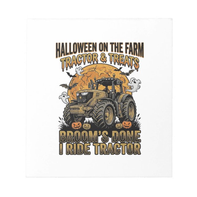 Bloc-note Chemise de tracteur Halloween drôle de sorcière de (Devant)