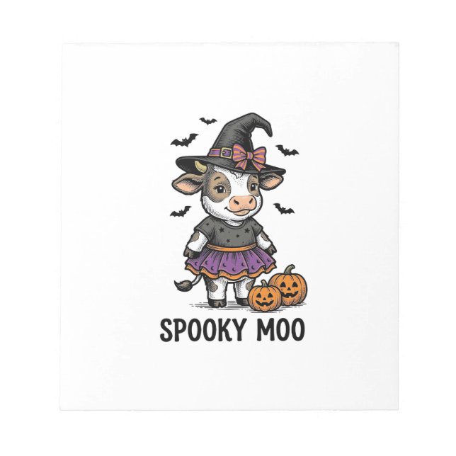 Bloc-note Chemise de vache Halloween Art de gravure de veau  (Devant)