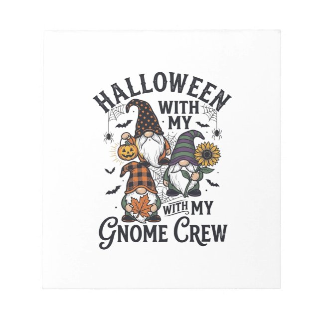 Bloc-note Chemise d'équipage de gnome Halloween Gravure vint (Devant)