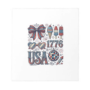 Bloc-note Chemise d'été patriotique vintage USA 1776 Design_
