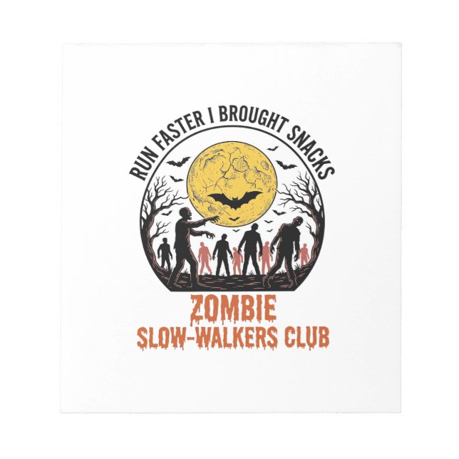 Bloc-note Chemise drôle de zombie avec lune gravée et humour (Devant)