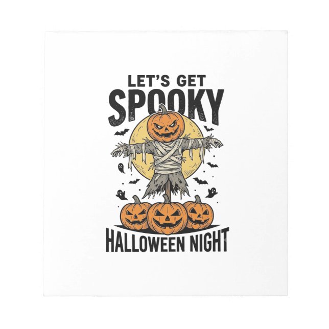 Bloc-note Chemise Épouvantail Citrouille Graphique Halloween (Devant)
