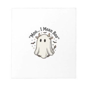 Bloc-note Chemise fantôme de vache mignonne Halloween Meugle