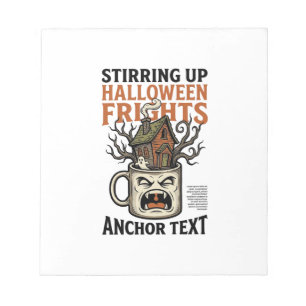 Bloc-note Chemise graphique de mug hanté Halloween Café effr