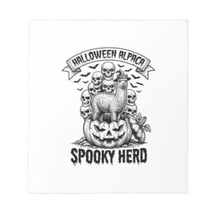 Bloc-note Chemise Halloween Alpaga Crâne Citrouille Design V