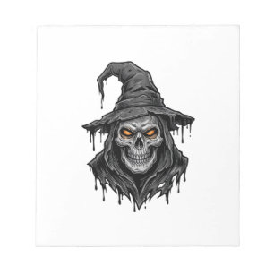 Bloc-note Chemise Halloween Chapeau De Sorcière Crâne Gravur