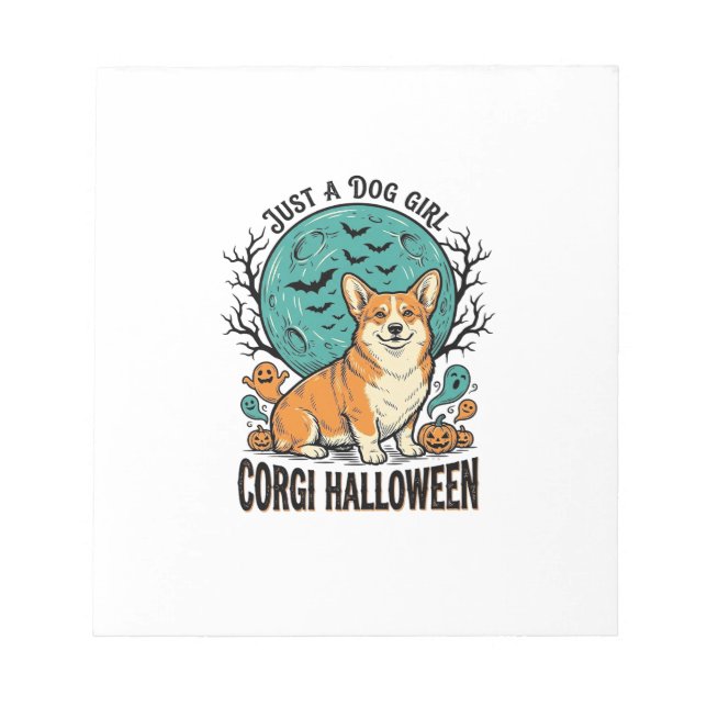 Bloc-note Chemise Halloween Corgi pour filles aimant les chi (Devant)