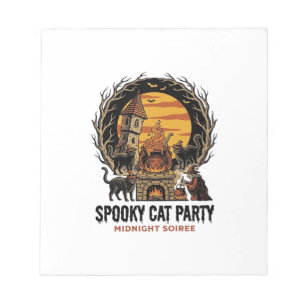 Bloc-note Chemise Halloween Gravure Vintage Fête de Chat Eff