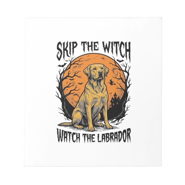 Bloc-note Chemise Halloween Labrador avec avertissement de c (Devant)