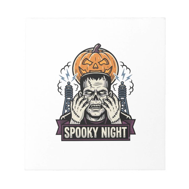 Bloc-note Chemise Halloween Monstre avec Gravure de Lune de  (Devant)