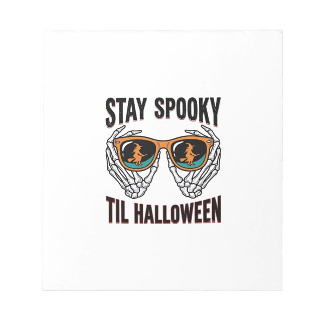 Bloc-note Chemise Halloween squelette avec lunettes de sorci (Devant)