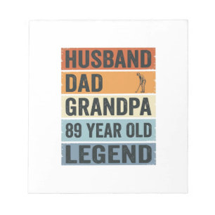 Bloc-note Chemise Légende Grand-Père Papa Mari 89 Ans_1
