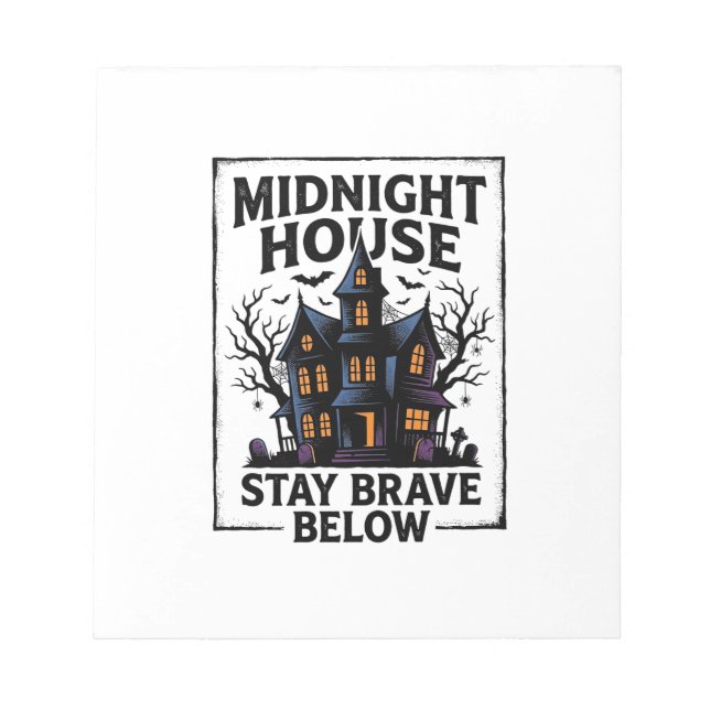 Bloc-note Chemise Maison Hantée Design Nuit Squelettique Vin (Devant)