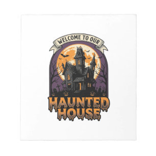Bloc-note Chemise Maison Hantée Vintage Halloween Bienvenue