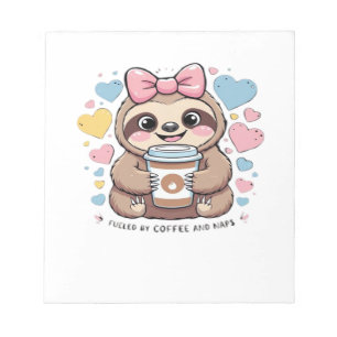 Bloc-note Chemise Mignon de Paresseux Amateur de Café � Drôl